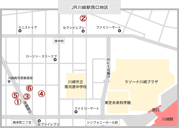JR川崎駅西口地区地図